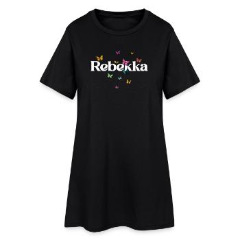 Beau nom de fille avec des papillons REBEKKA - Robe T-shirt Femme - noir - Devant