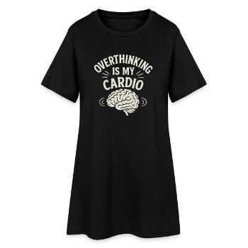 Überdenken ist mein Cardio-lustiger Spruch - Frauen T-Shirt-Kleid - Schwarz - Vorne