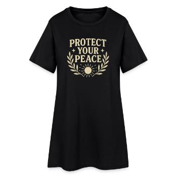 Protect Your Peace Inspirational Design - Women’s T-Shirt Dress - black - Front