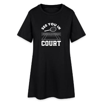 Tennis Spieler Siehst Du Auf Dem Platz - Frauen T-Shirt-Kleid - Schwarz - Vorne