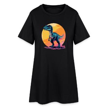Dino Dinosaure Dinosaure - Robe T-shirt Femme - noir - Devant