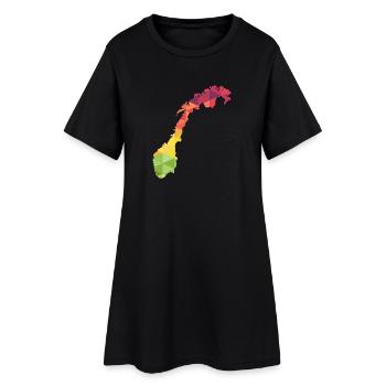 Norvège - Norvège - Norvège - résumé - carte - Robe T-shirt Femme - noir - Devant