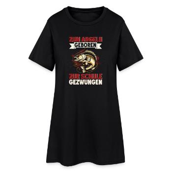 Nés pour pêcher, forcés d’aller à l’école - Robe T-shirt Femme - noir - Devant