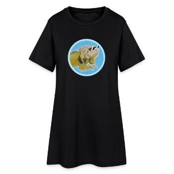Leguan Eidechse Leguane Geschenke - Frauen T-Shirt-Kleid - Schwarz - Vorne