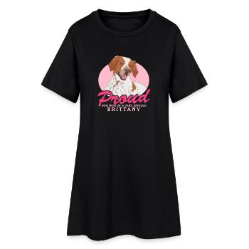 Brittany Mom Epagneul Breton Vorstehhund Geschenk - Frauen T-Shirt-Kleid - Schwarz - Vorne