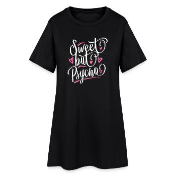 Doux mais psychopathe - Doux mais fou - Dire - Robe T-shirt Femme - noir - Devant
