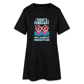 Synchronschwimmen Kunstschwimmen Wassersport - Frauen T-Shirt-Kleid - Schwarz - Vorne
