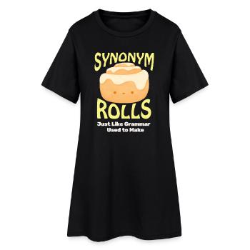 Joli rouleau à la cannelle avec thème synonyme - Robe T-shirt Femme - noir - Devant