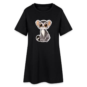 lémurien - Robe T-shirt Femme - noir - Devant