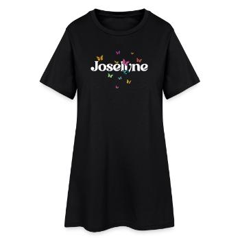 Beau prénom de fille avec des papillons JOSELYNE - Robe T-shirt Femme - noir - Devant