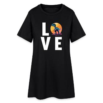 Dino Dinosaure Dinosaure - Robe T-shirt Femme - noir - Devant