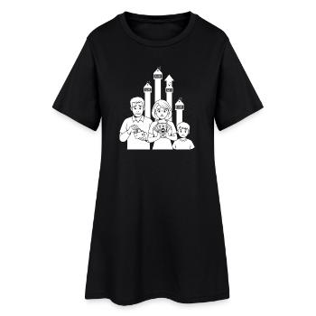 Les soucis de la famille - Robe T-shirt Femme - noir - Devant