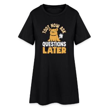 Public Fart Funny Inappropriate - Women’s T-Shirt Dress - black - Front