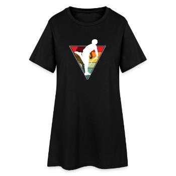 Retro Tennis Player Silhouette Vintage - Women’s T-Shirt Dress - black - Front