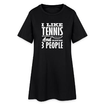 J'aime le tennis et peut-être 3 personnes Tennis - Robe T-shirt Femme - noir - Devant