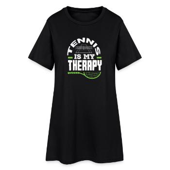 Tennis Is My Therapy For Tennis Players - Women’s T-Shirt Dress - black - Front