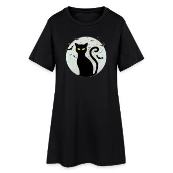 Black_cat-full_moon - Robe T-shirt Femme - noir - Devant