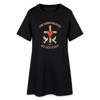 Coeur Croix Christianisme Bible Aime ton prochain - Robe T-shirt Femme - noir - Devant