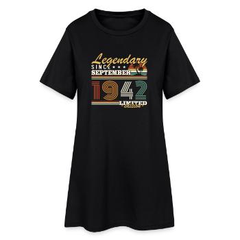 Septembre 1942 Vintage Cadeau Anniversaire - Robe T-shirt Femme - noir - Devant