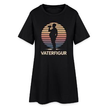 Papa avec ventre de bière Drôle Ironique Figure paternelle - Robe T-shirt Femme - noir - Devant