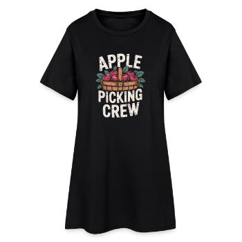 Apple Picking Crew Fall Autumn Apple Picking - Women’s T-Shirt Dress - black - Front