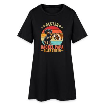 Dachshund Dad Dachshund Design Men Father's Day - Women’s T-Shirt Dress - black - Front