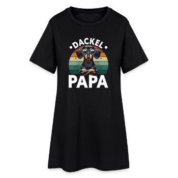 Dachshund Dad Dog Motif Funny Father's Day Teckel - Women’s T-Shirt Dress - black - Front
