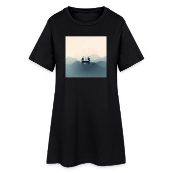 Voilier dans l’océan minimaliste - Robe T-shirt Femme - noir - Devant