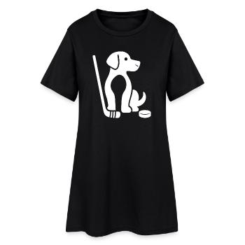 Teckel Beagle Maître Maître De Hockey sur Glace - Robe T-shirt Femme - noir - Devant