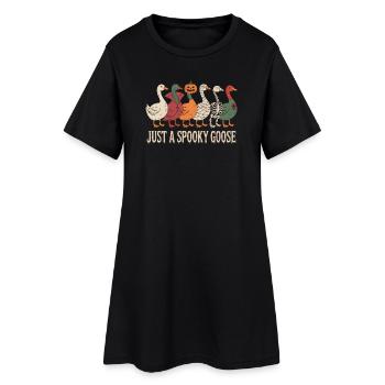 Just A Spooky Goose Halloween Vibes - Women’s T-Shirt Dress - black - Front