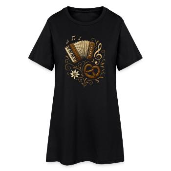 Conception d'accordéon - Tente de musique folklorique et de festival - Robe T-shirt Femme - noir - Devant