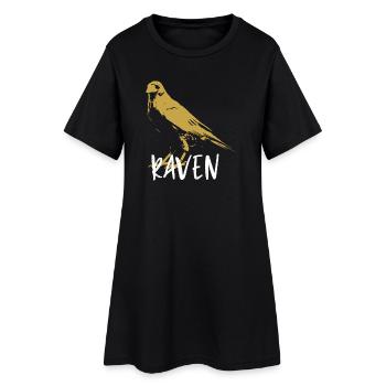 Illustration corbeau totem renaissance - Robe T-shirt Femme - noir - Devant