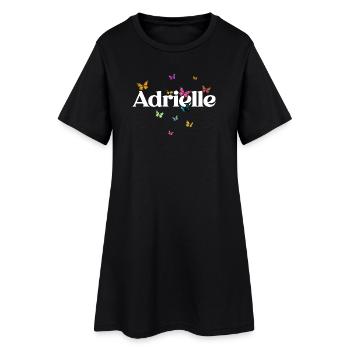 Beautiful girl's name with butterflies ADRIELLE - Women’s T-Shirt Dress - black - Front