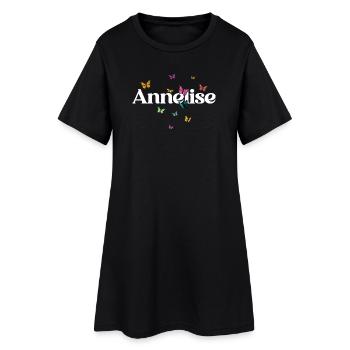 Beau prénom de fille avec des papillons ANNELISE - Robe T-shirt Femme - noir - Devant