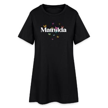 Beau prénom de fille avec des papillons MATHILDA - Robe T-shirt Femme - noir - Devant