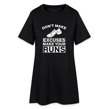 Coureur de marathon Ne cherchez pas d'excuses Cadeau de course - Robe T-shirt Femme - noir - Devant