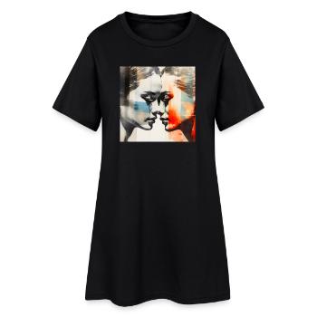 Fusion Colorée Amour Dualité - Robe T-shirt Femme - noir - Devant