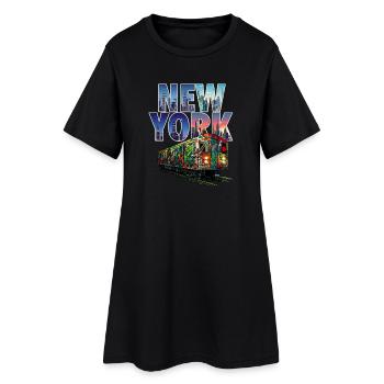 New York Hip Hop Hauptstadt Straßenkultur Hommage - Frauen T-Shirt-Kleid - Schwarz - Vorne