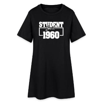 1960 - Frauen T-Shirt-Kleid - Schwarz - Vorne
