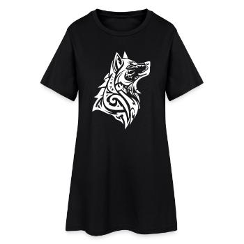 Tribal Wolf Nordic Tattoo - Women’s T-Shirt Dress - black - Front