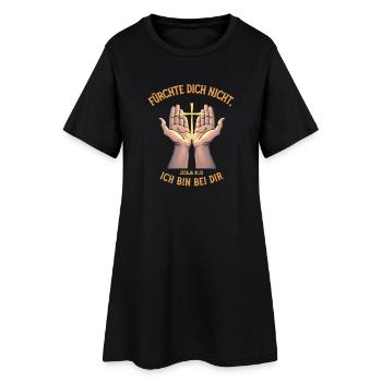 Mains avec croix - Réconfort et foi Bible d'Isaïe - Robe T-shirt Femme - noir - Devant