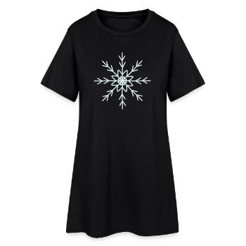 Elegant Snowflake Pattern Design - Women’s T-Shirt Dress - black - Front
