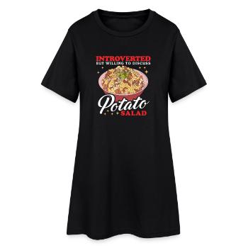Salade de pommes de terre Cadeau de salade de pommes de terre - Robe T-shirt Femme - noir - Devant
