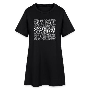 Stoner Rock Typografie-Design - Frauen T-Shirt-Kleid - Schwarz - Vorne