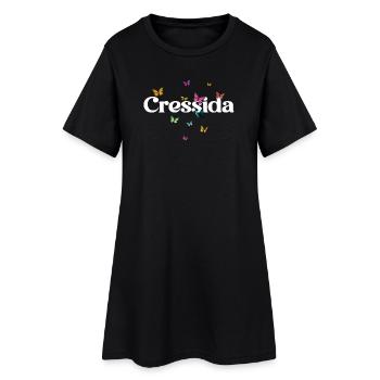 Beau prénom de fille avec des papillons CRESSIDA - Robe T-shirt Femme - noir - Devant