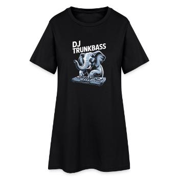 DJ Trunkbass Elephant At the Mixer Rave Vibes - Women’s T-Shirt Dress - black - Front