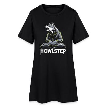 DJ Howlstep Wolf à la table de mixage Rave Vibes - Robe T-shirt Femme - noir - Devant