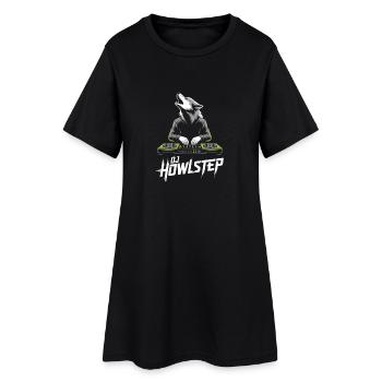 DJ Howlstep Wolf DJ At the mixer EDM - Women’s T-Shirt Dress - black - Front