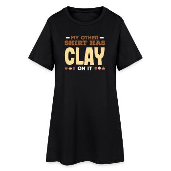 Mon autre chemise est pleine de plaisir de poterie en argile - Robe T-shirt Femme - noir - Devant