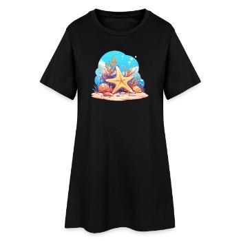 Étoile de mer Étoile de mer - Robe T-shirt Femme - noir - Devant